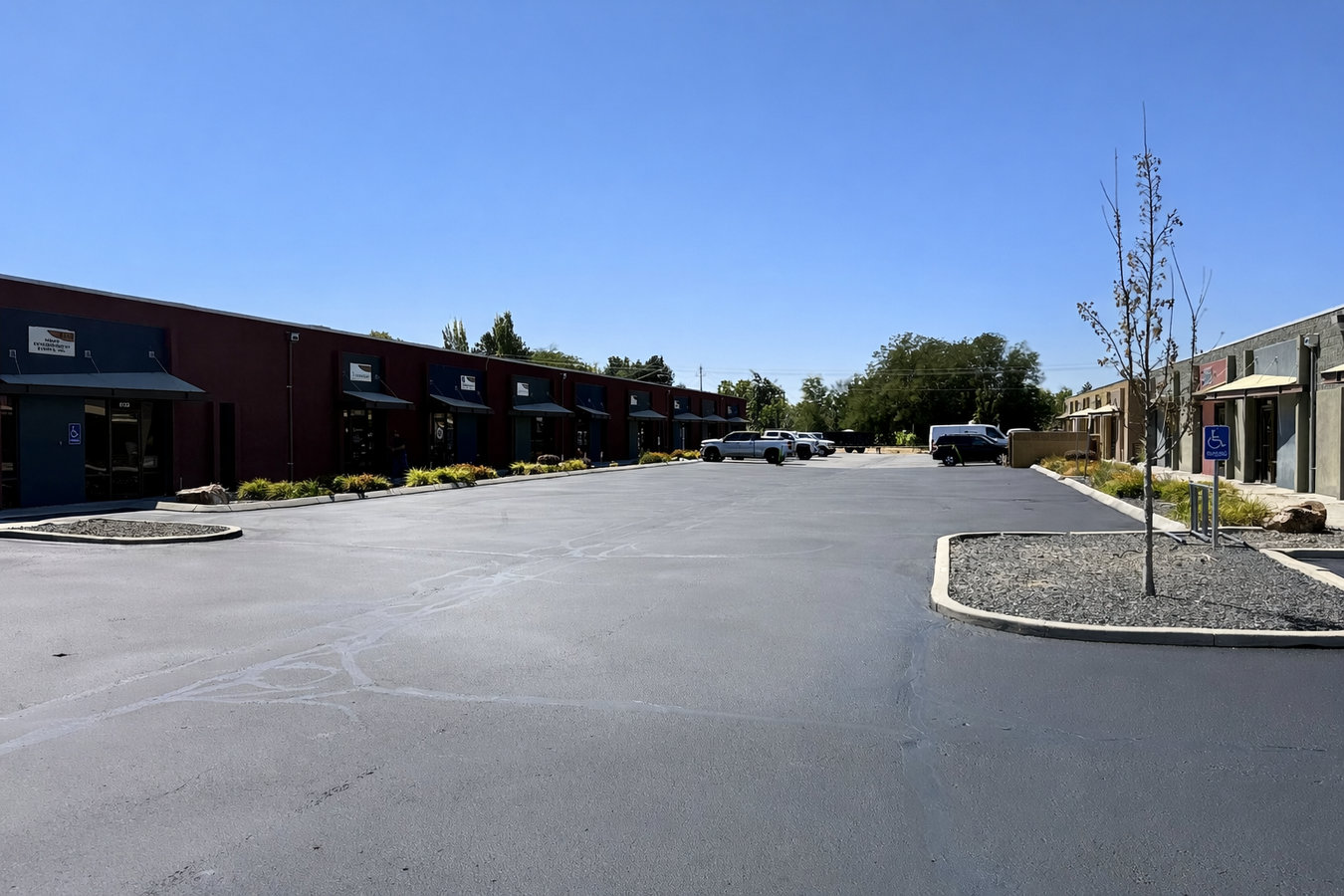 Concrete parking lot building in Coventry, RI